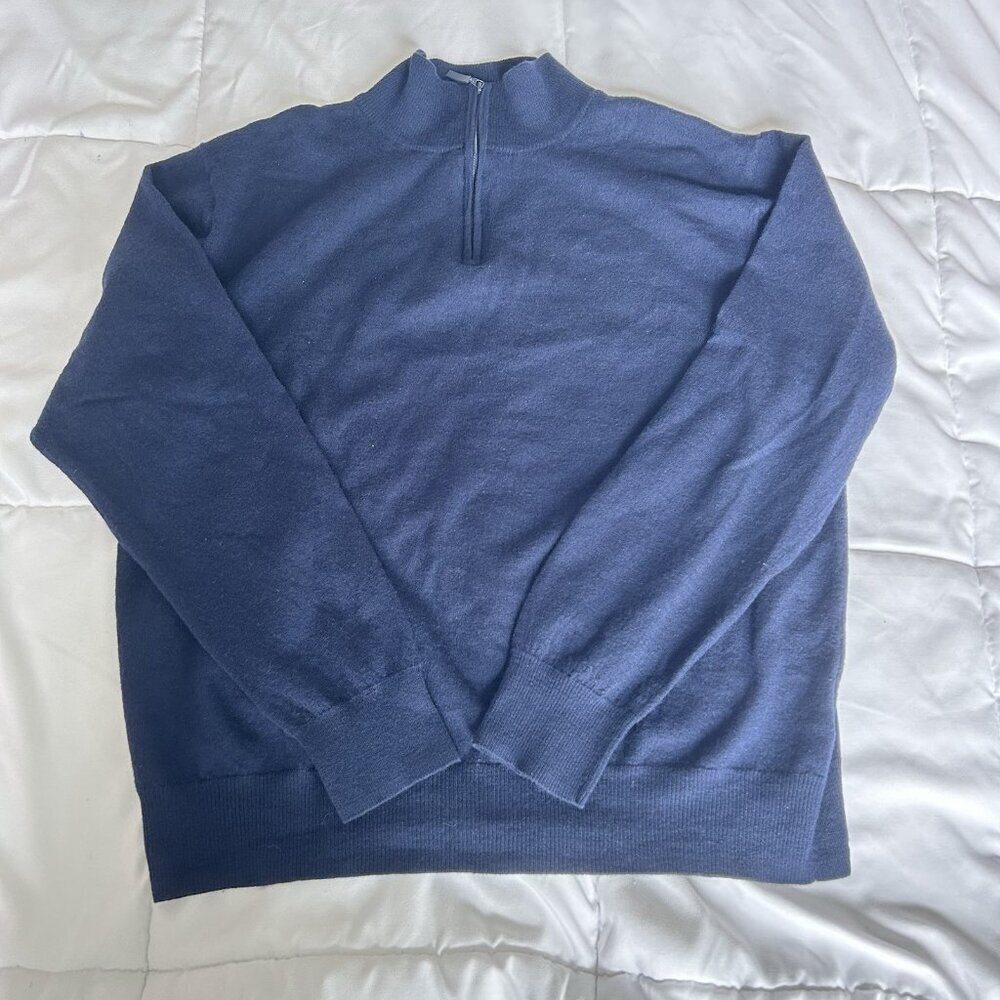 Kartel Sweater Pullover Mens XL Merino Wool 1/4 Zip Golf Pullover Navy‎ Blue